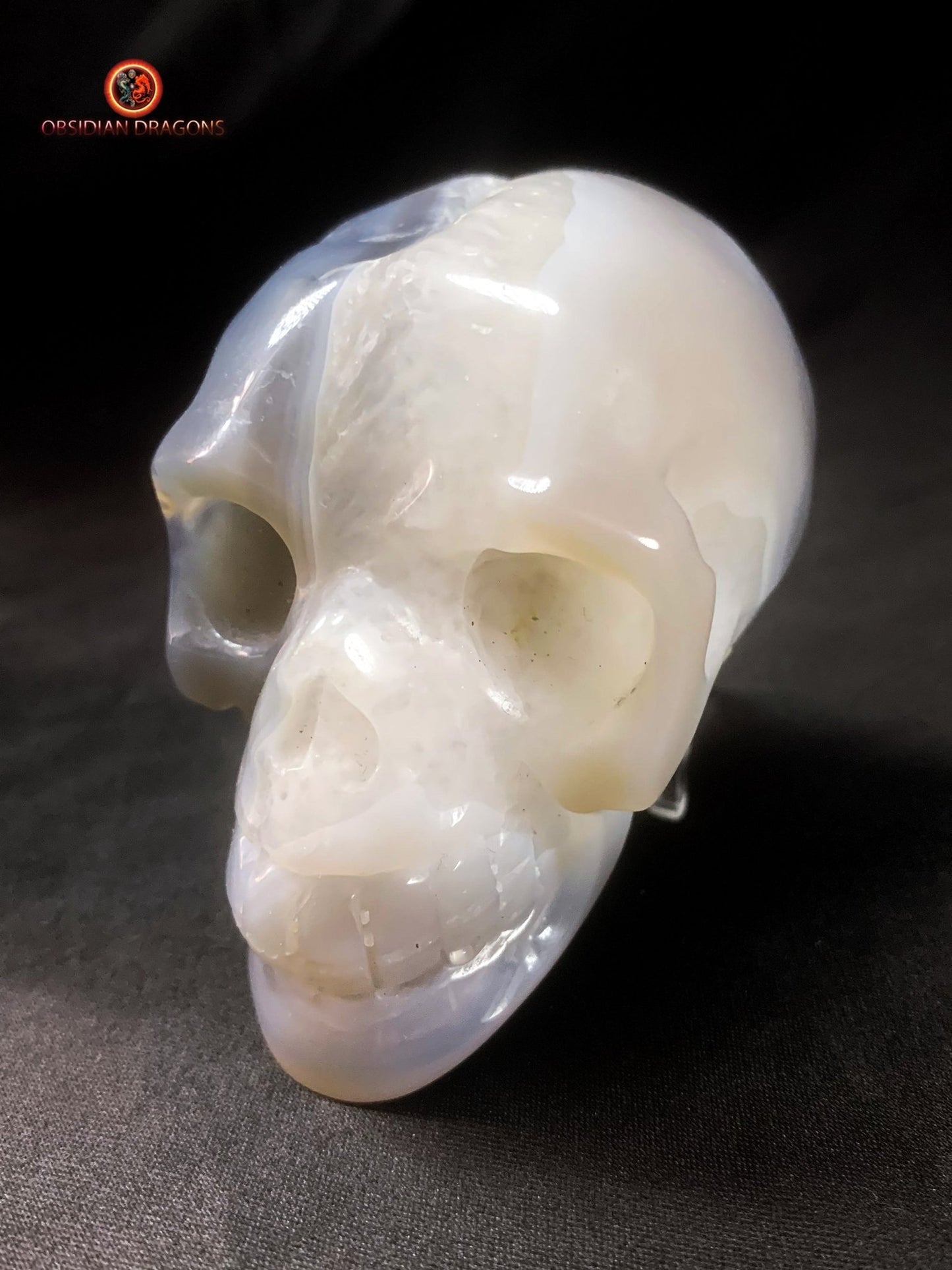 Crâne de cristal artisanal- Quartz- Unique | obsidian dragons