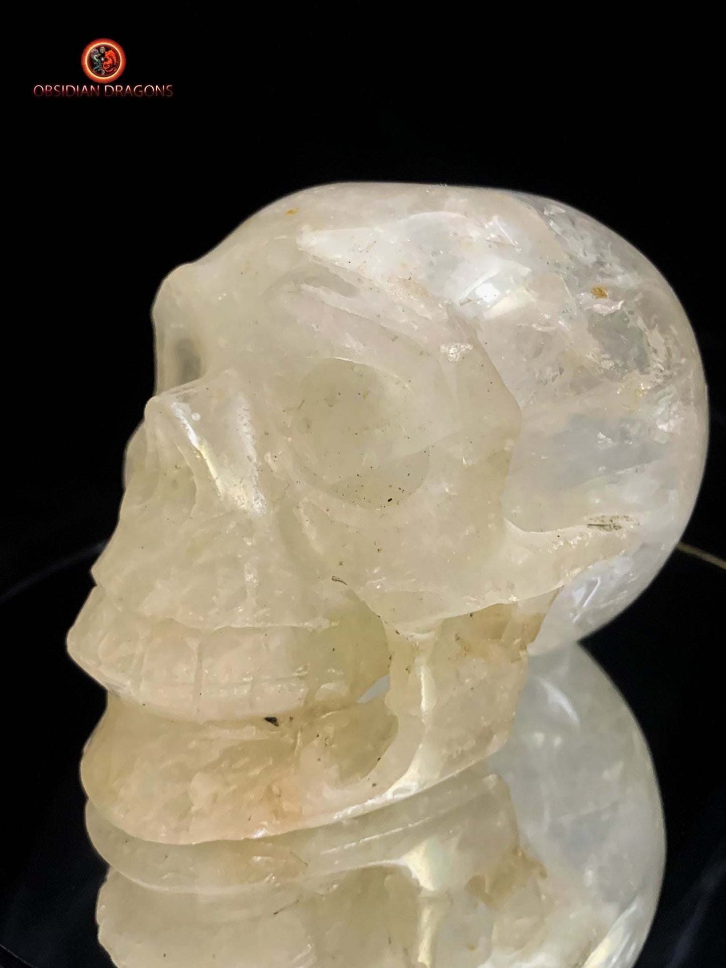 Crâne de cristal de roche Himalayen- Connexion profonde | obsidian dragons