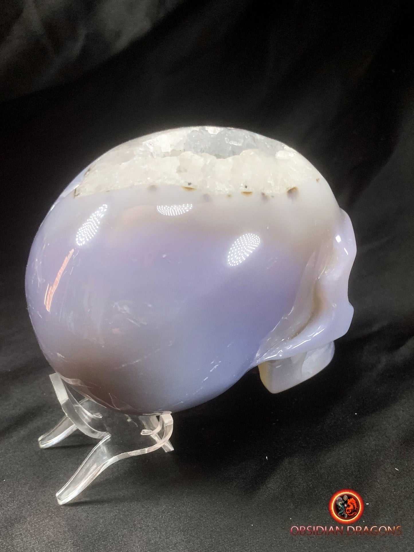 Crâne de cristal- Géode de quartz- Unique | obsidian dragons