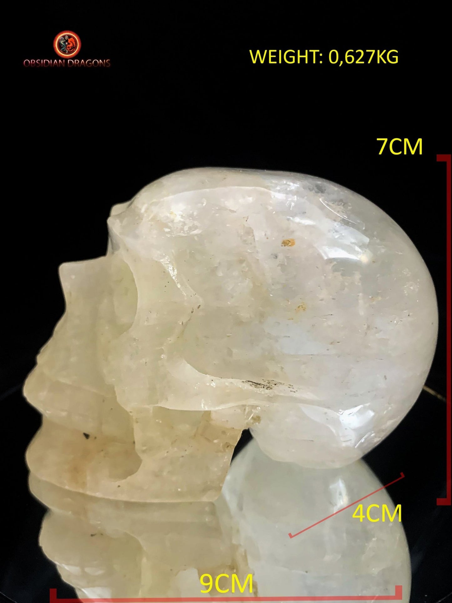 Crâne de cristal de roche Himalayen- Connexion profonde | obsidian dragons