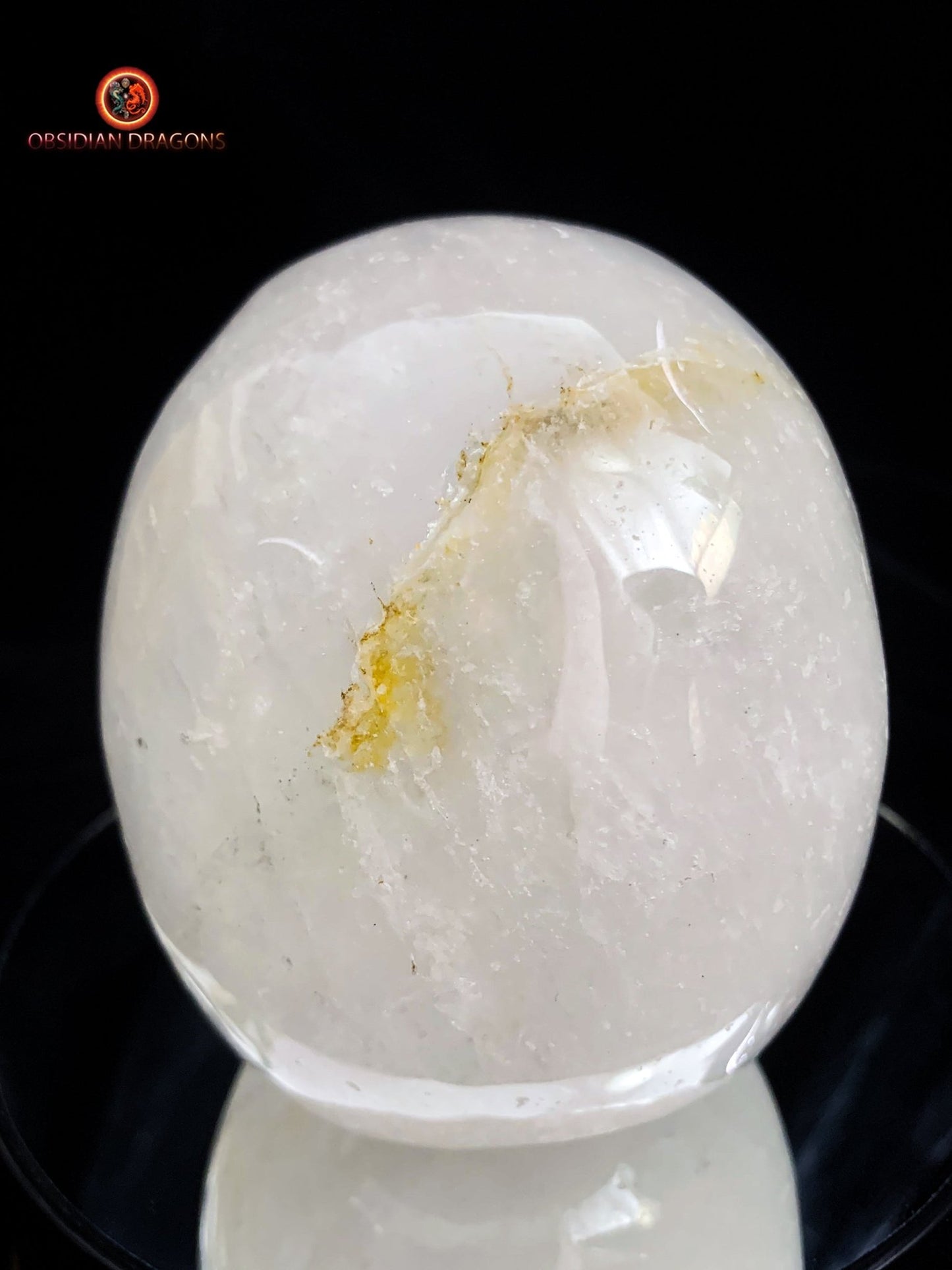 Grand crâne de cristal en cristal de roche himalayen | obsidian dragons