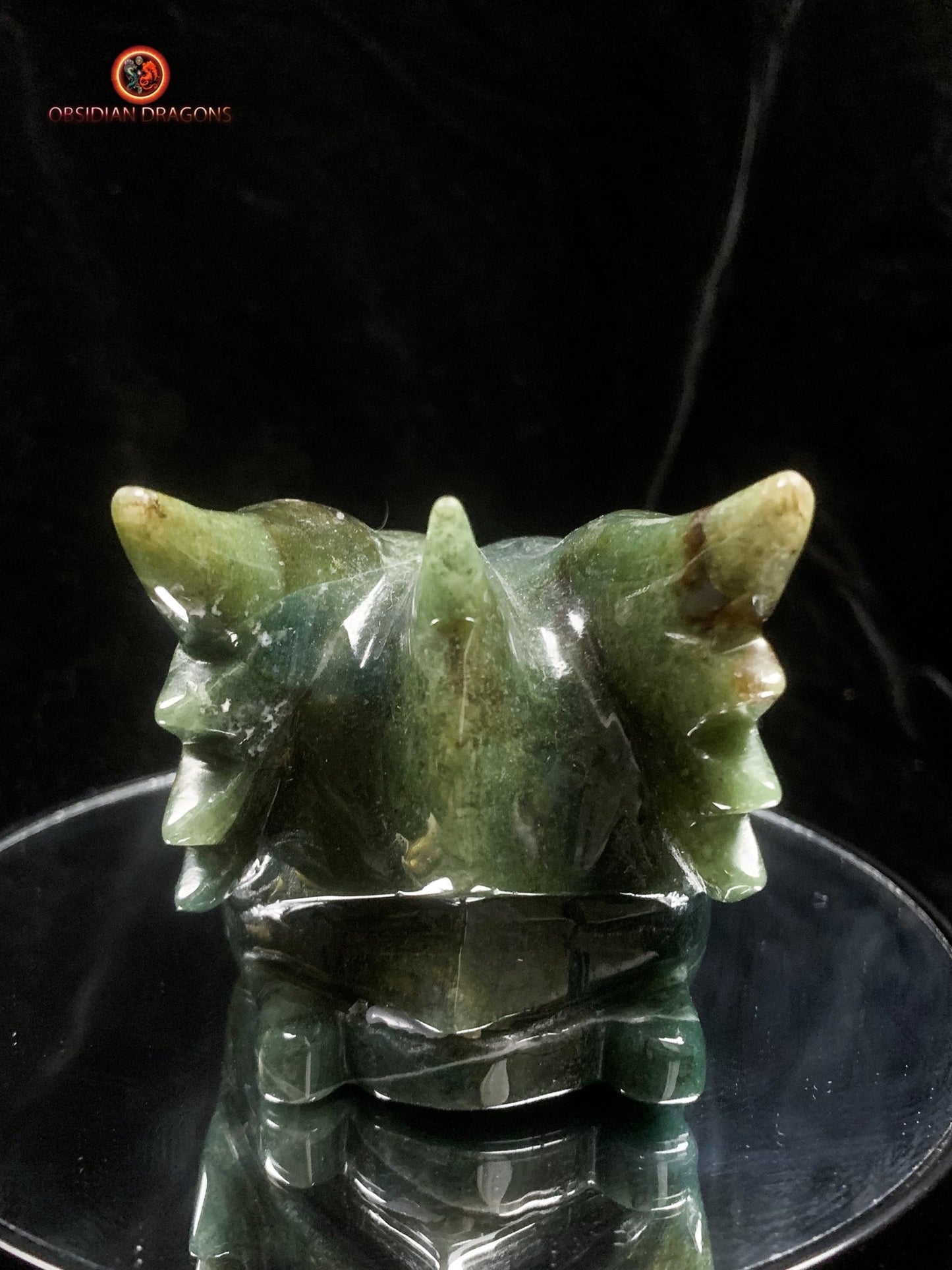 Grand crâne de dragon- Agate mousse- Naturel | obsidian dragons