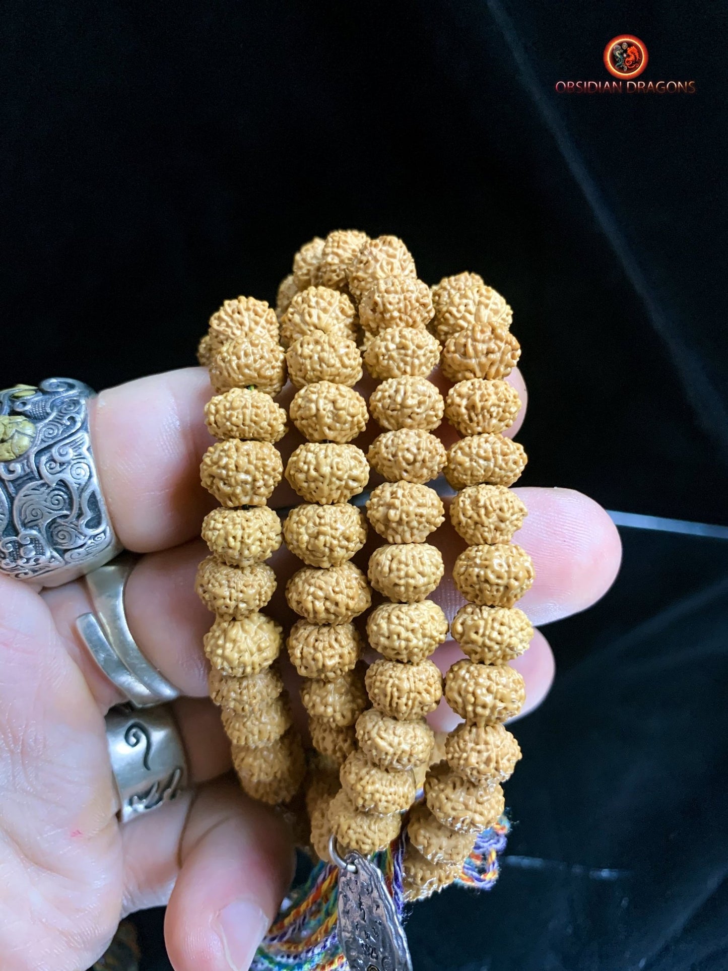 Mala en Rudraksha - Création Artisanale | obsidian dragons