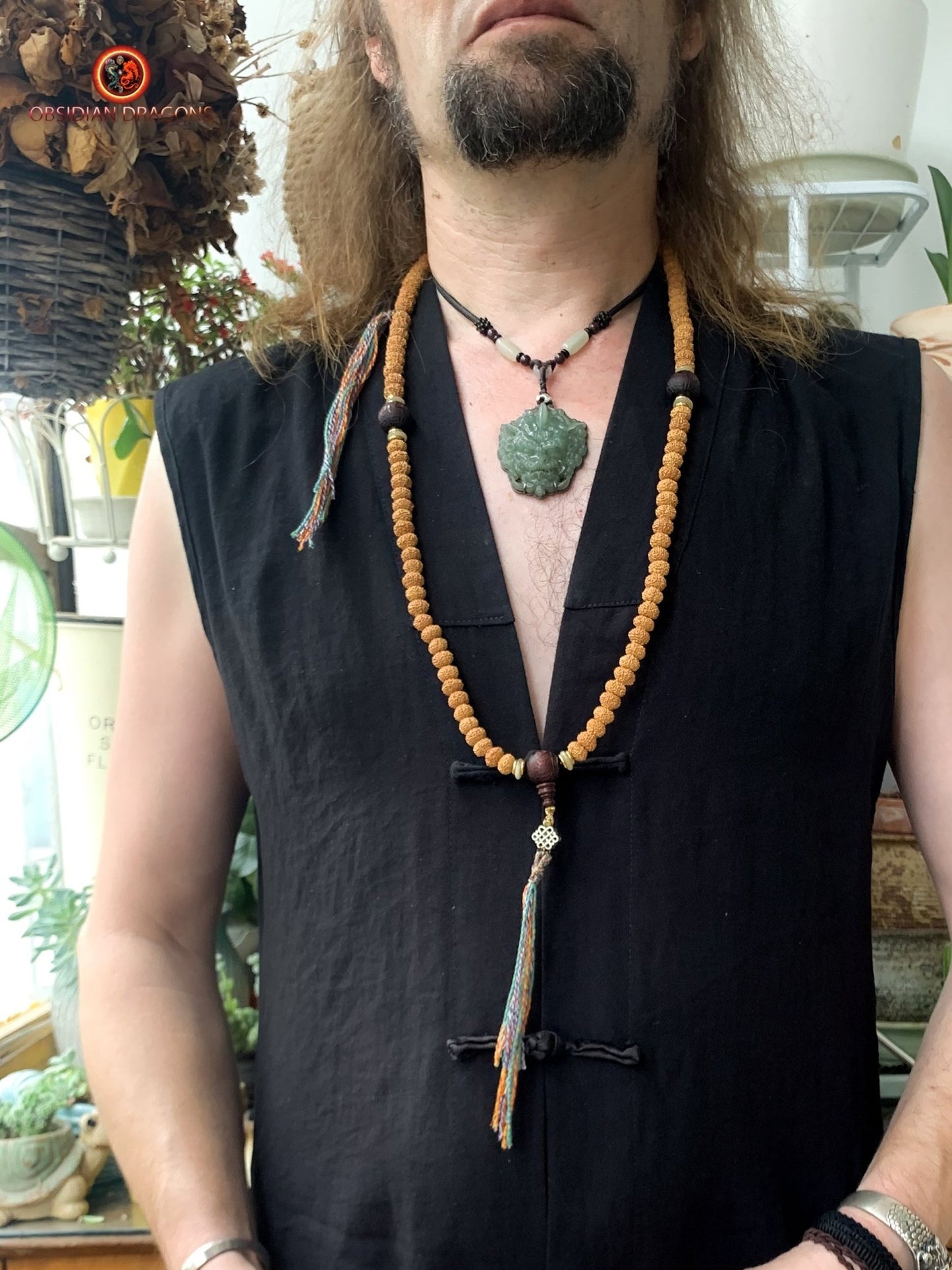 Mala en Rudraksha - Création Artisanale | obsidian dragons