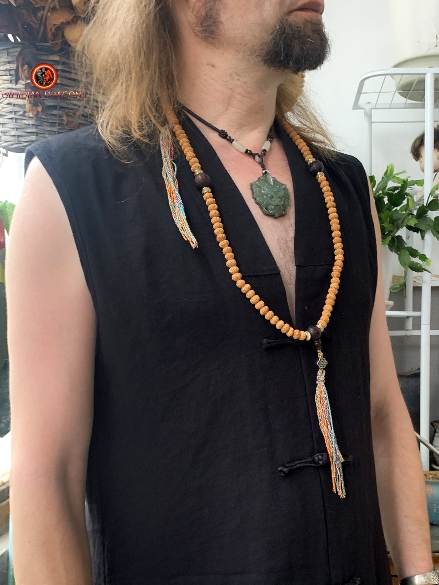 Mala en Rudraksha - Création Artisanale | obsidian dragons