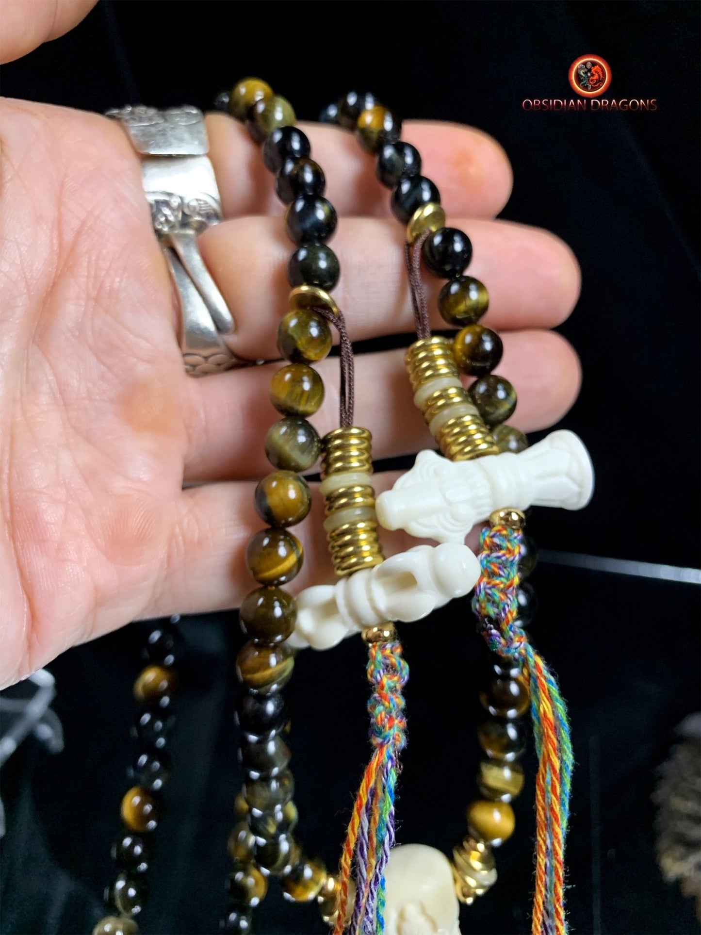 Mala en oeil de tigre- Pratiques tantriques | obsidian dragons