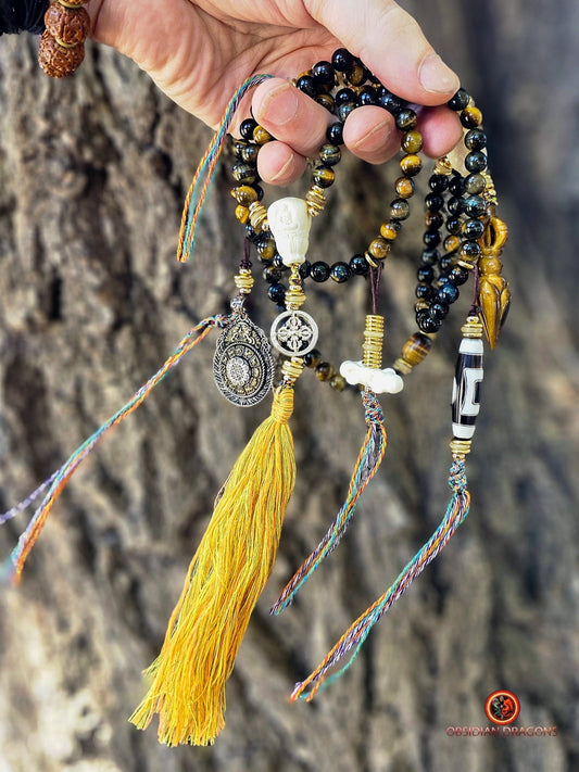 Mala en oeil de tigre- Pratiques tantriques | obsidian dragons