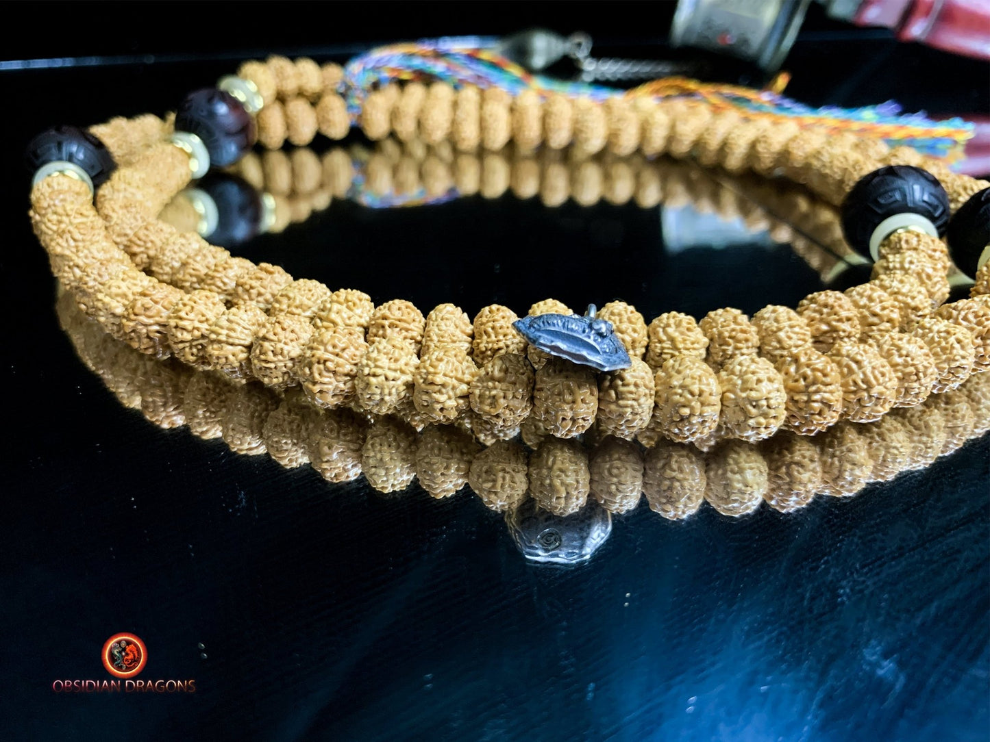 Mala en Rudraksha - Création Artisanale | obsidian dragons