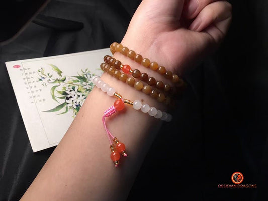 Exceptionnel mala en jade multicolore- expertisé naturel | obsidian dragons