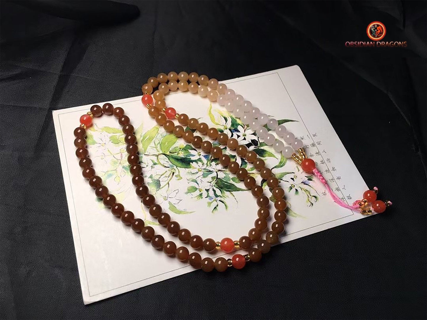 Exceptionnel mala en jade multicolore- expertisé naturel | obsidian dragons