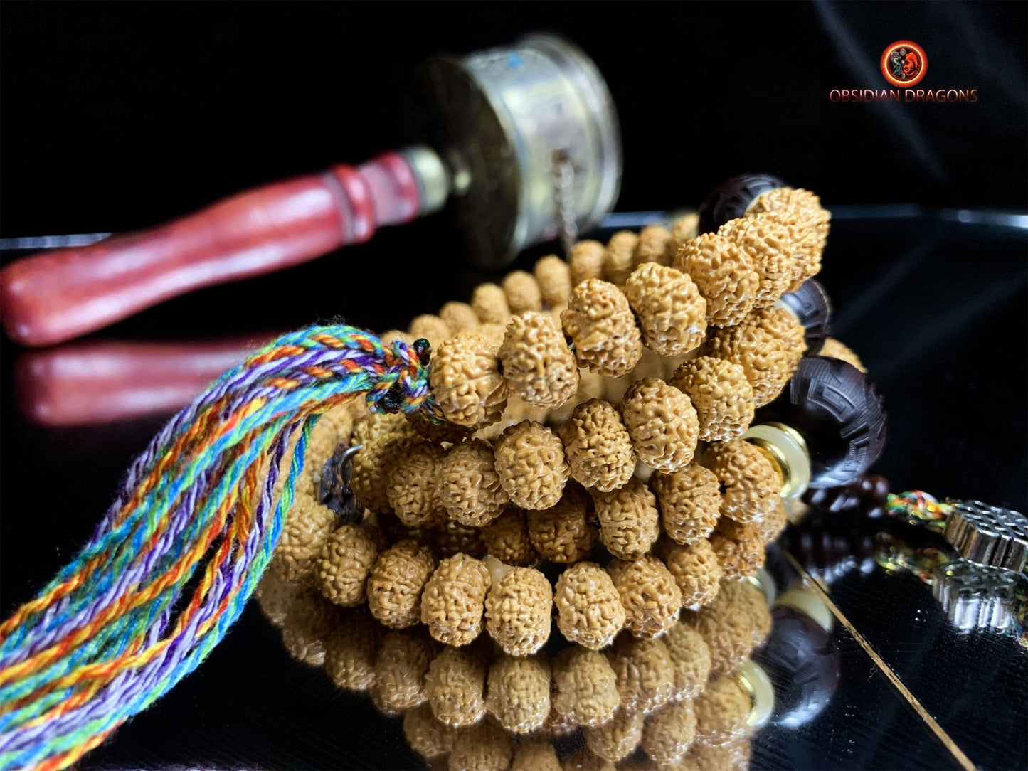 Mala en Rudraksha - Création Artisanale | obsidian dragons