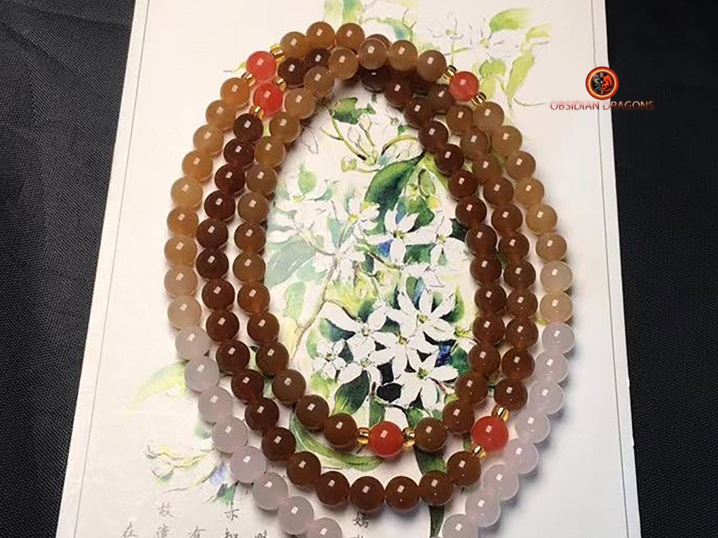 Exceptionnel mala en jade multicolore- expertisé naturel | obsidian dragons