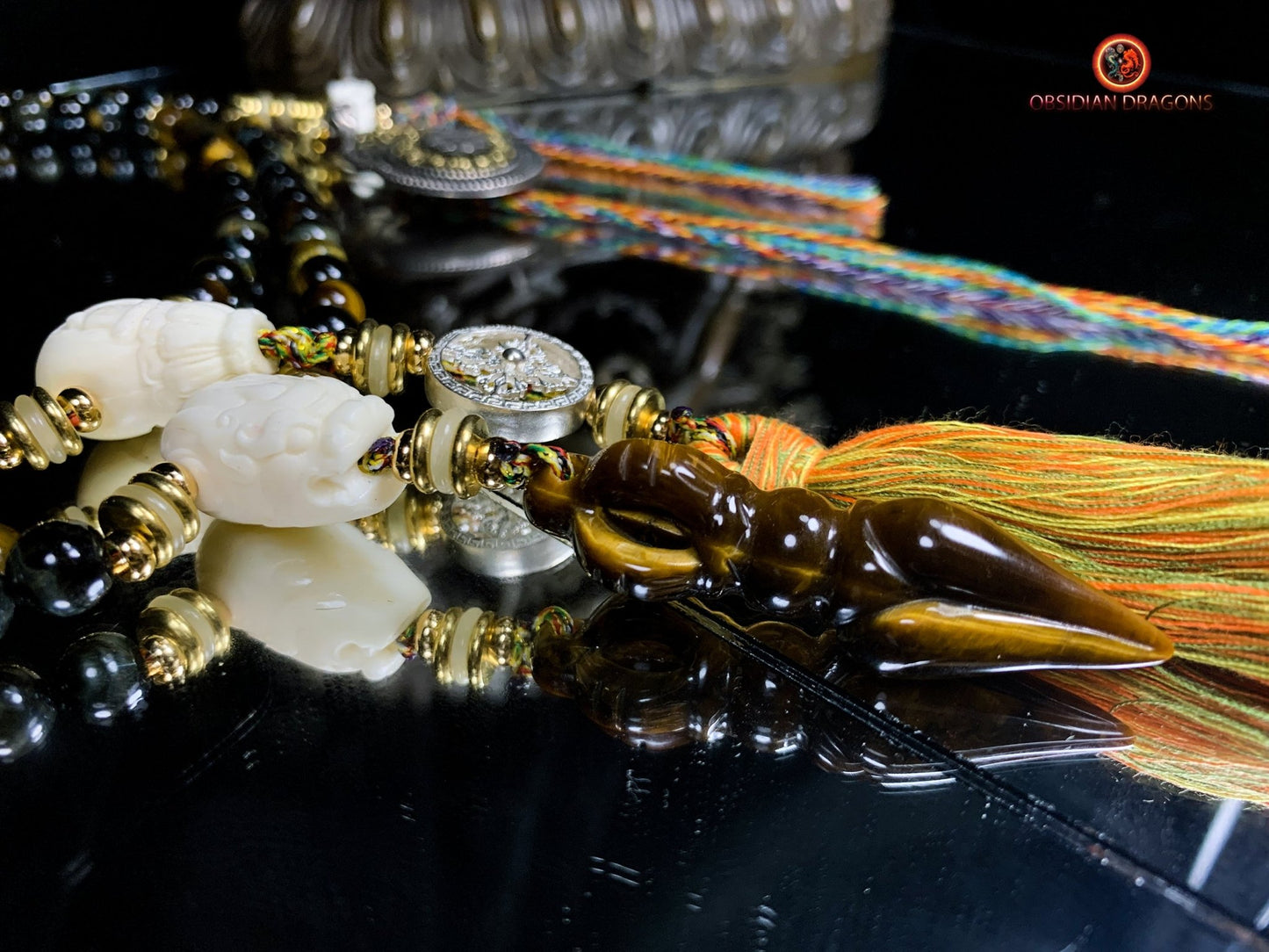 Mala en oeil de tigre- Pratiques tantriques | obsidian dragons