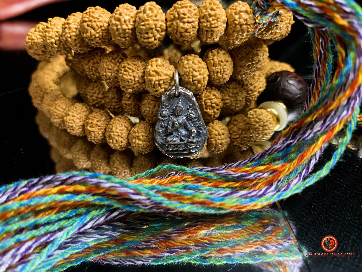 Mala en Rudraksha - Création Artisanale | obsidian dragons