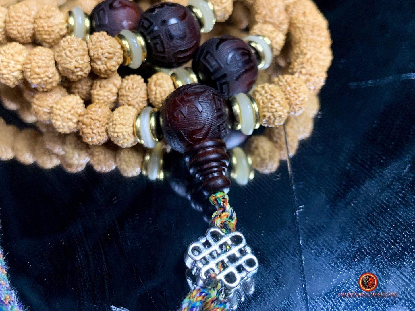Mala en Rudraksha - Création Artisanale | obsidian dragons