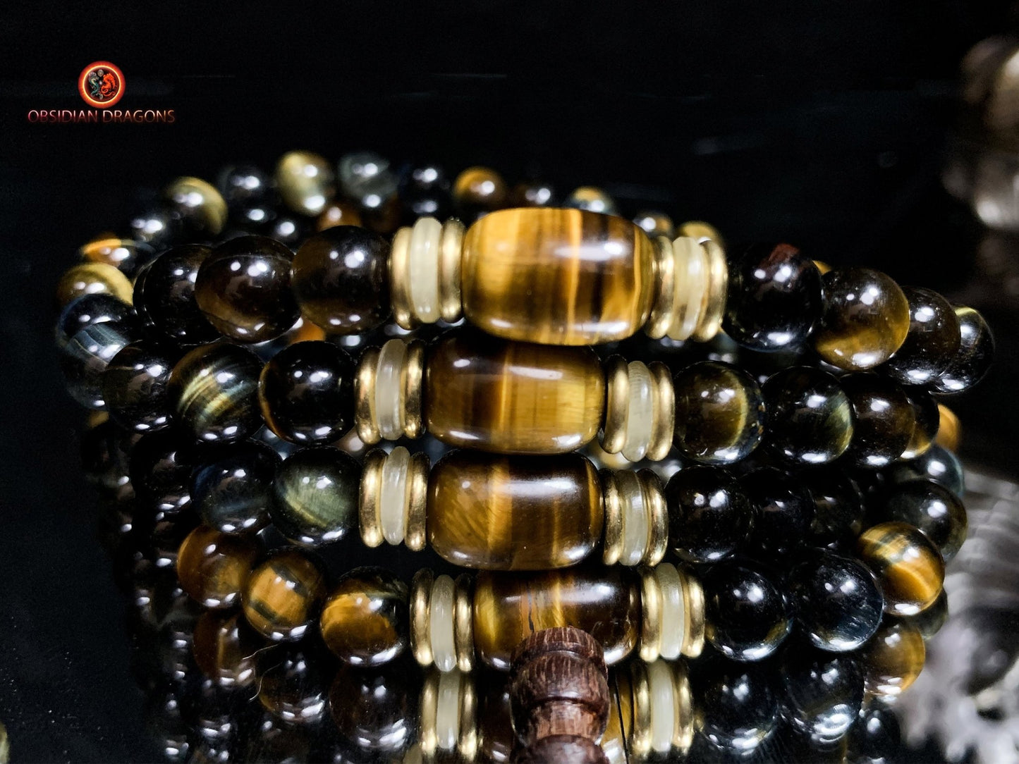 Mala en oeil de tigre/ oeil de faucon- Artisanal | obsidian dragons