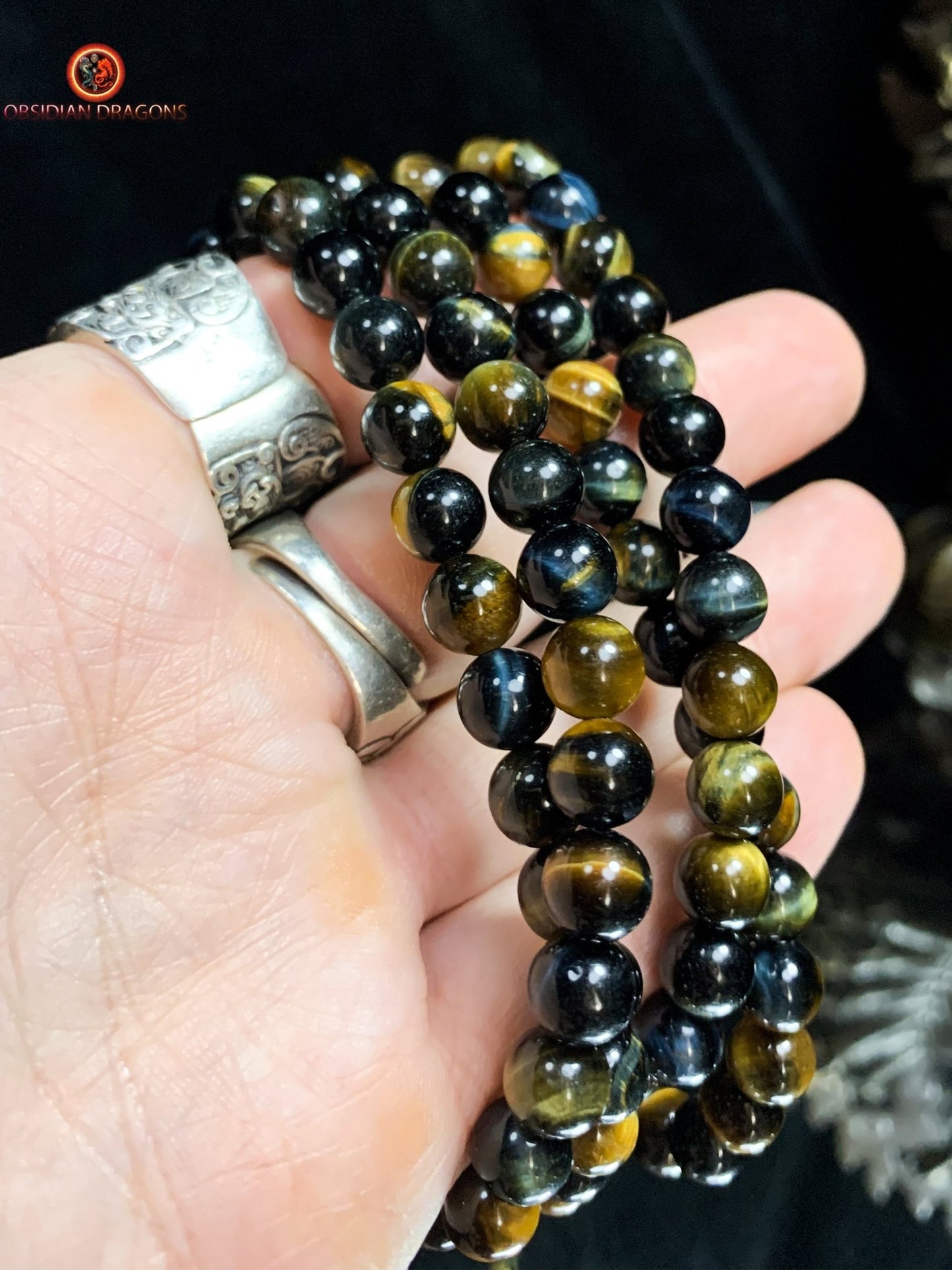 Mala en oeil de tigre/ oeil de faucon- Artisanal | obsidian dragons