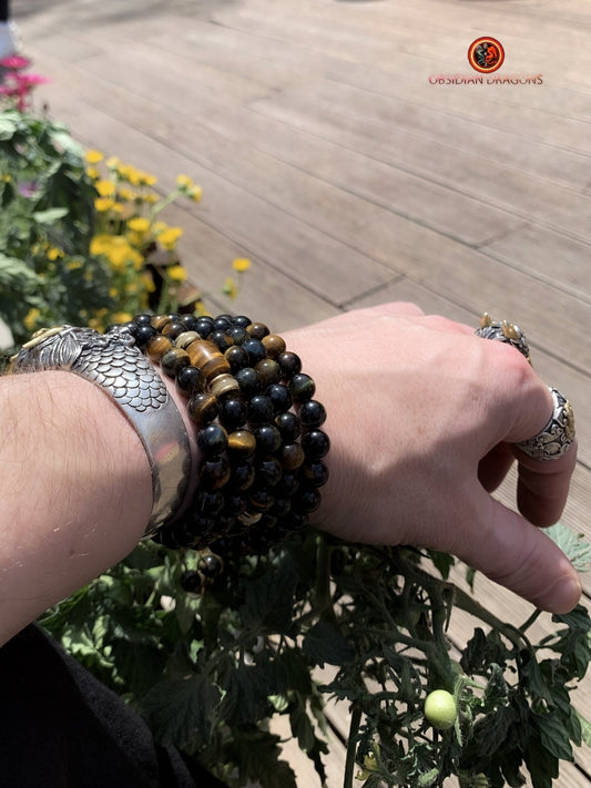 Mala en oeil de tigre/ oeil de faucon- Artisanal | obsidian dragons