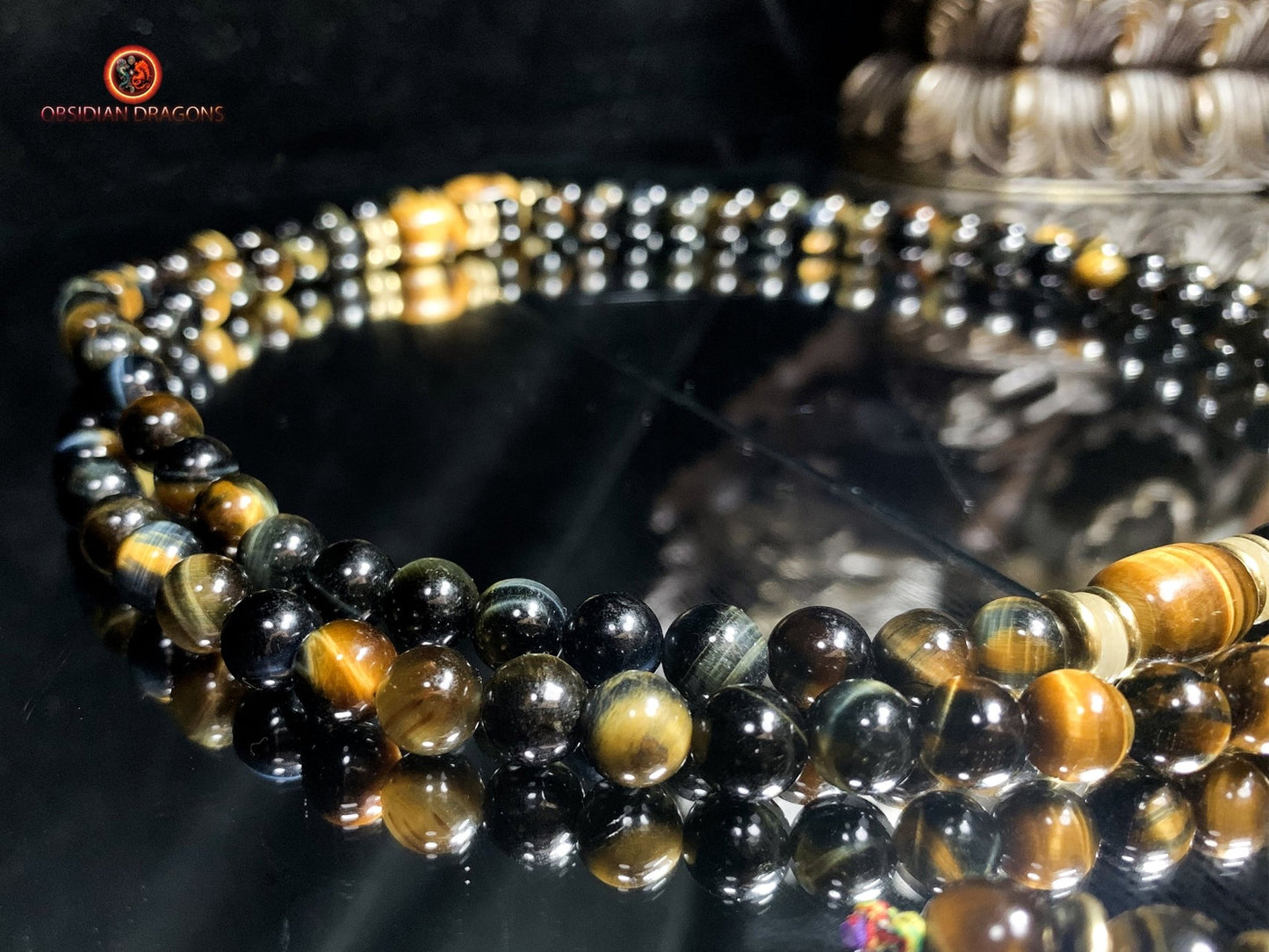 Mala en oeil de tigre/ oeil de faucon- Artisanal | obsidian dragons