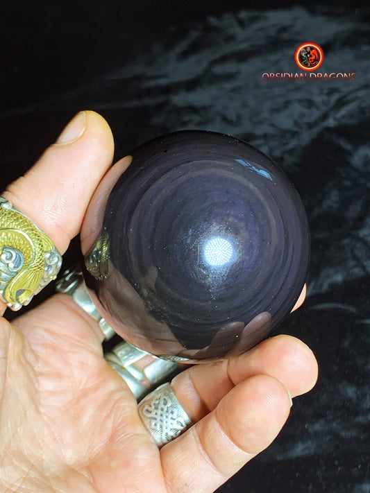 Sphère en obsidienne œil céleste - Unique - 6,40 cm