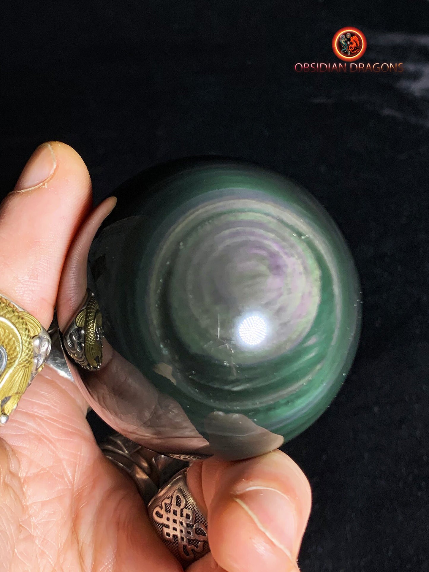 Sphère en obsidienne œil céleste - Unique - 6,20 cm