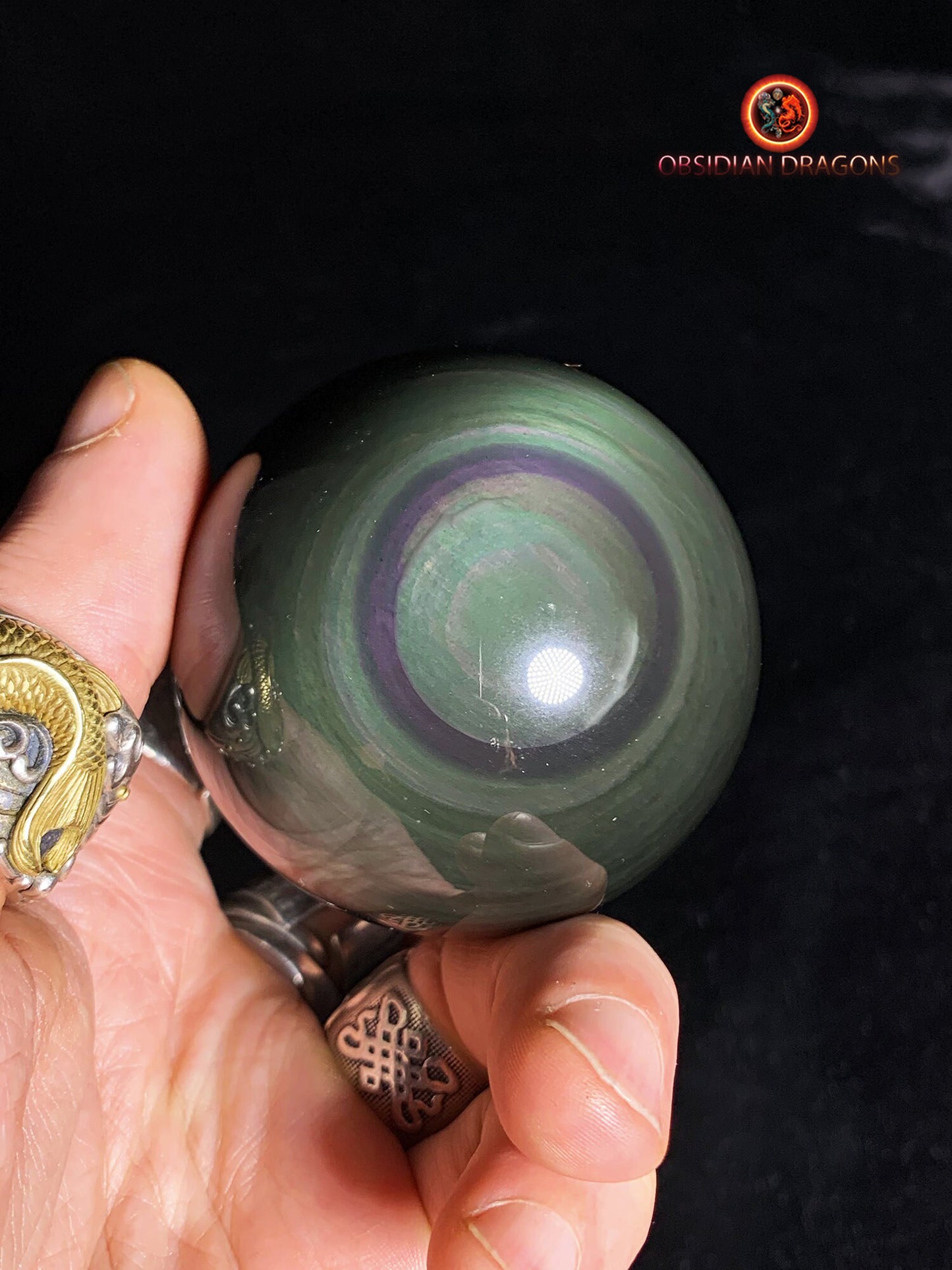Sphère en obsidienne œil céleste - Unique - 6,20 cm