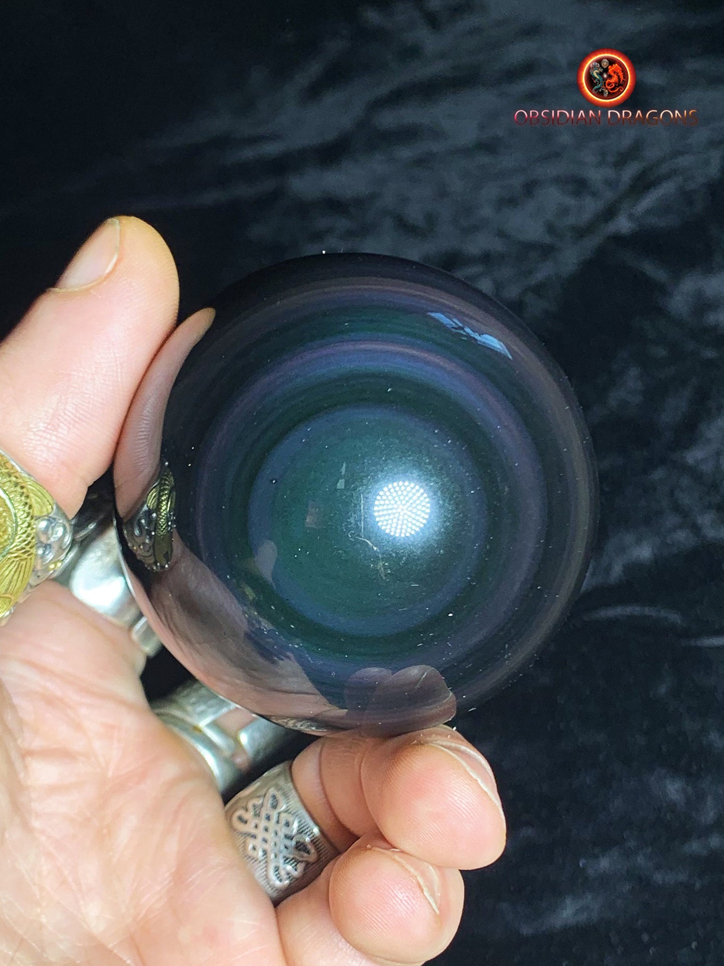 Sphère en obsidienne œil céleste - Unique - 6,40 cm
