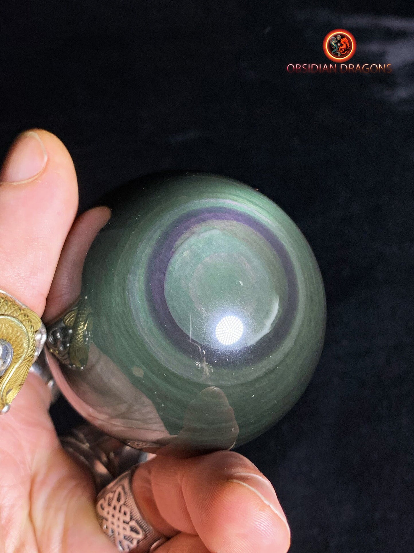 Sphère en obsidienne œil céleste - Unique - 6,20 cm