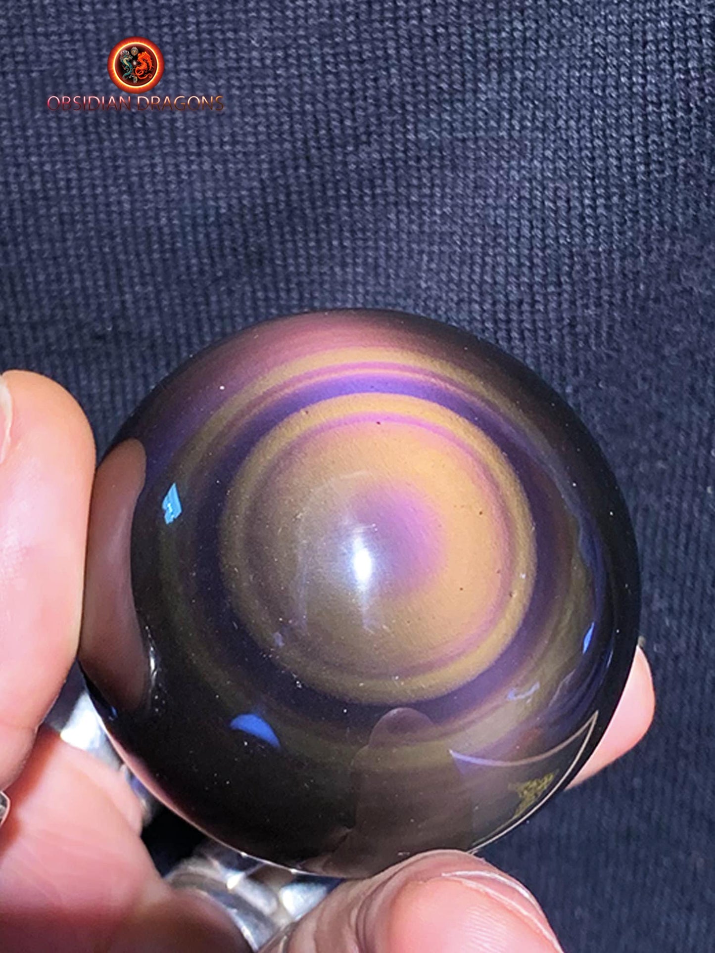 Rare sphère en obsidienne œil céleste - exceptionnelle