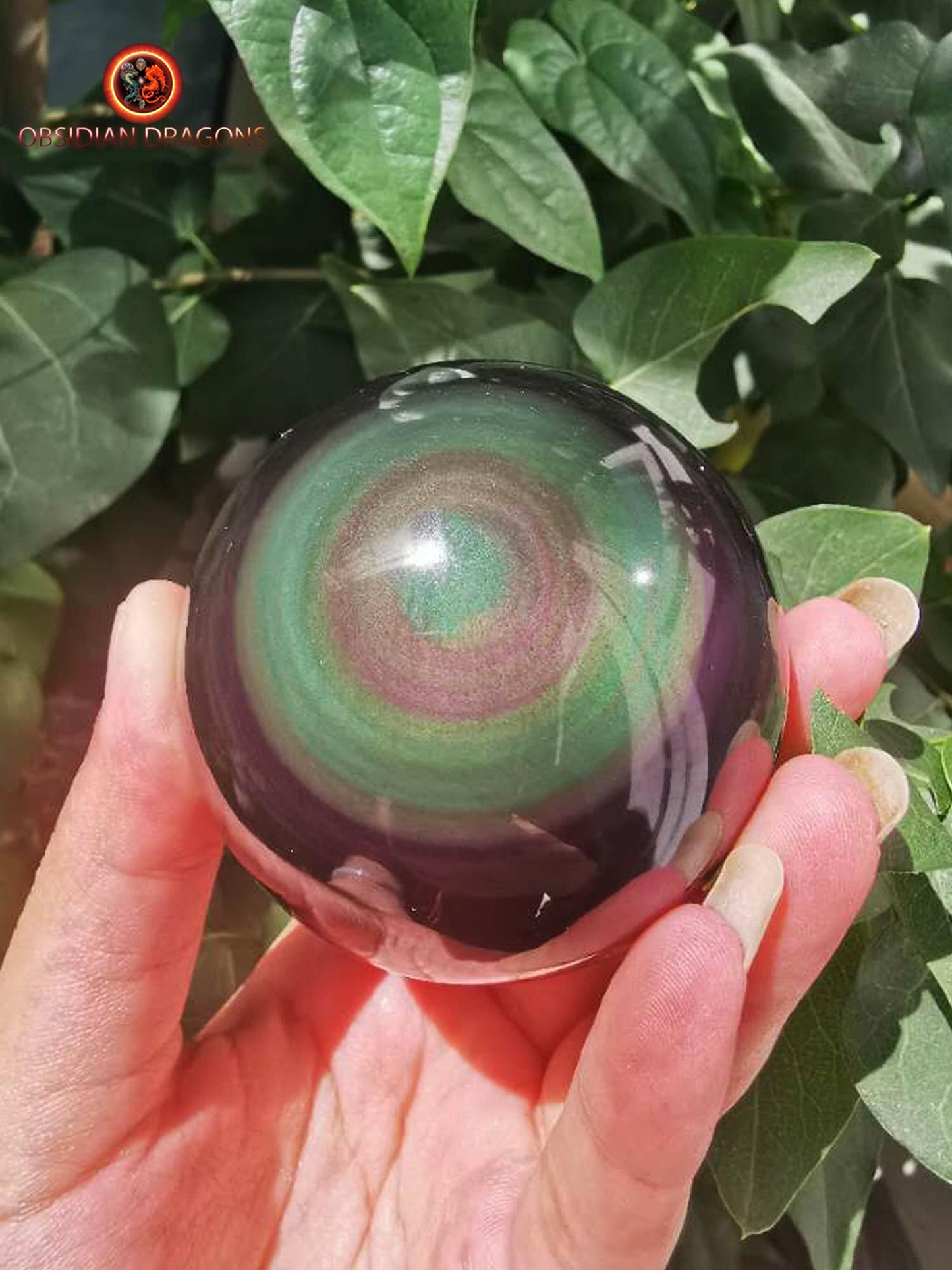 Exceptionnelle sphère en obsidienne oeil celeste- Unique - 6.30cm