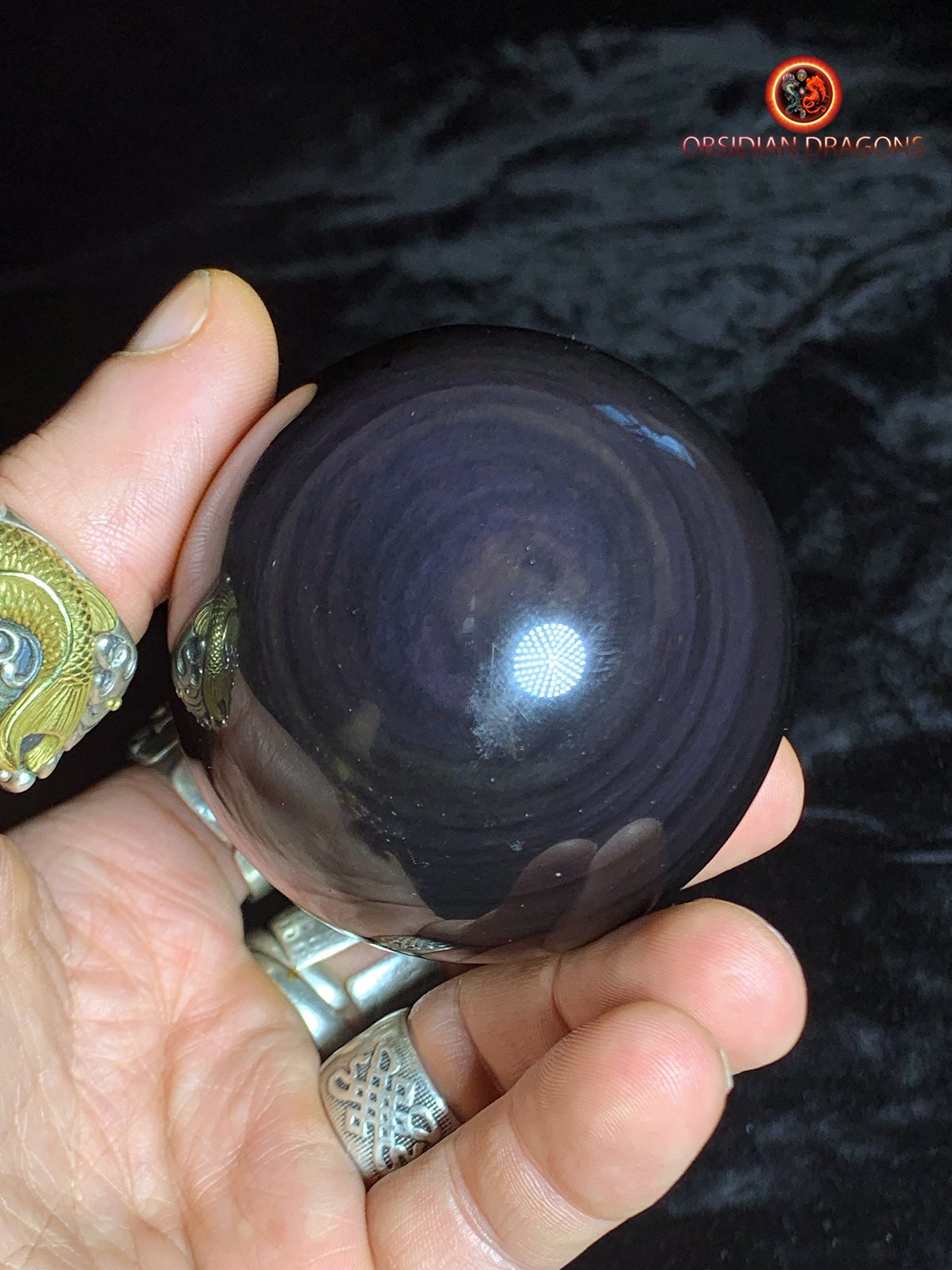Sphère en obsidienne œil céleste - Unique - 6,40 cm