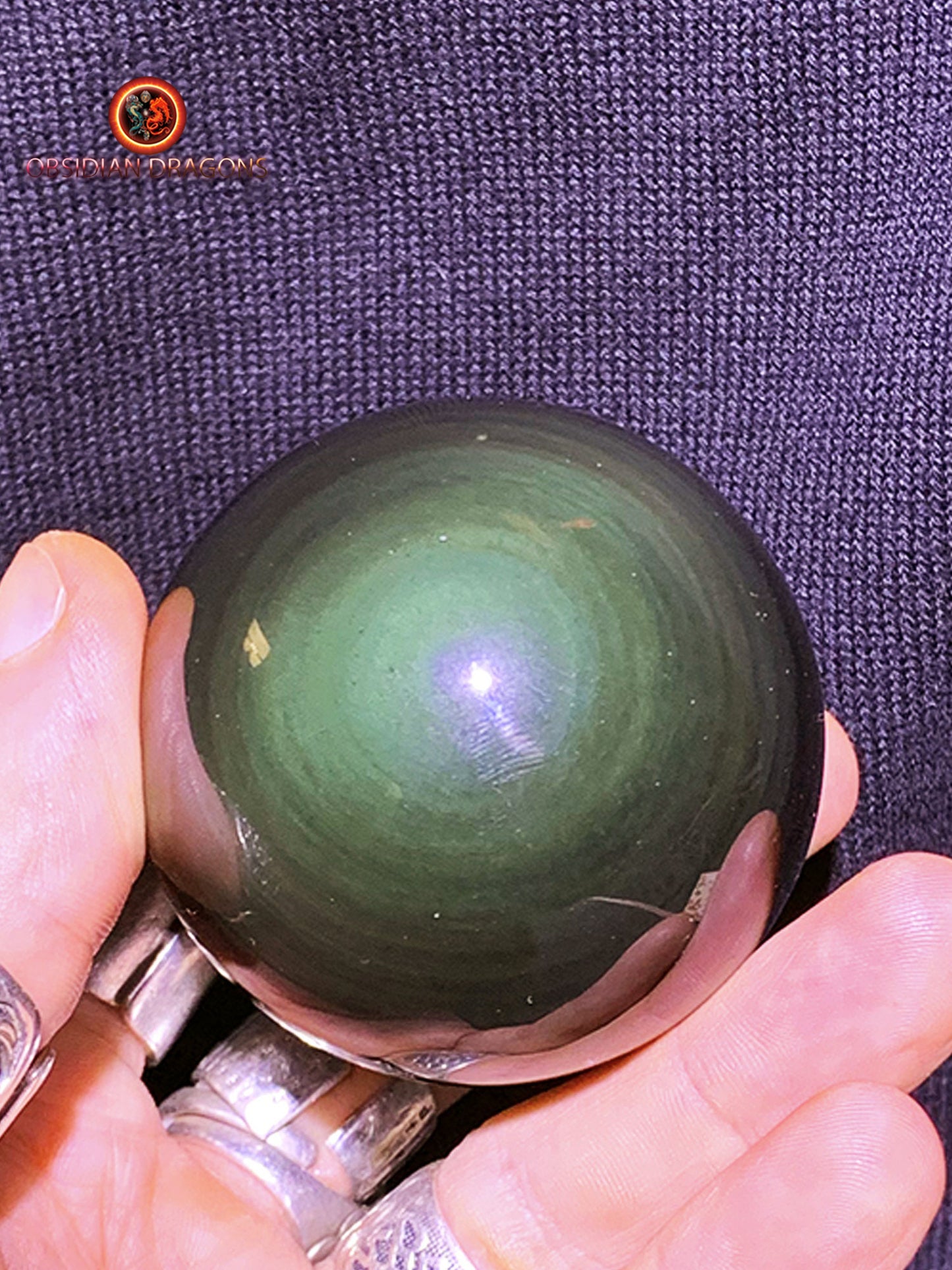 Sphère en obsidienne œil céleste - Unique - 6.30cm