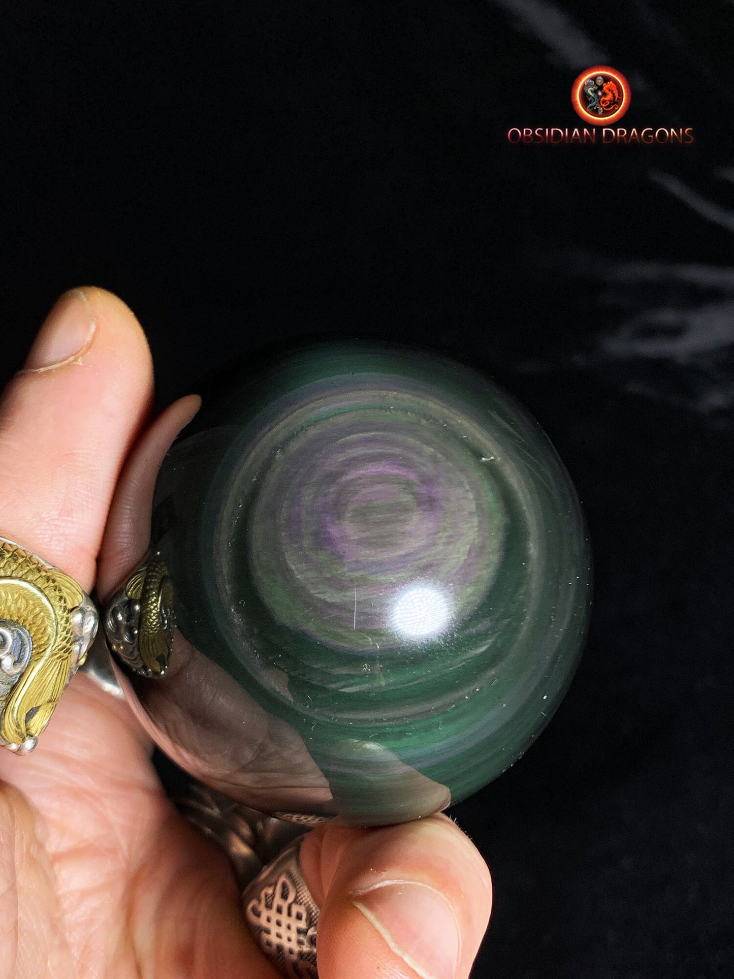 Sphère en obsidienne œil céleste - Unique - 6,20 cm