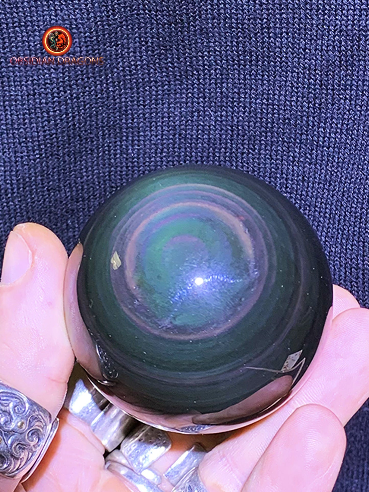 Sphère en obsidienne œil céleste - Unique - 6.30cm