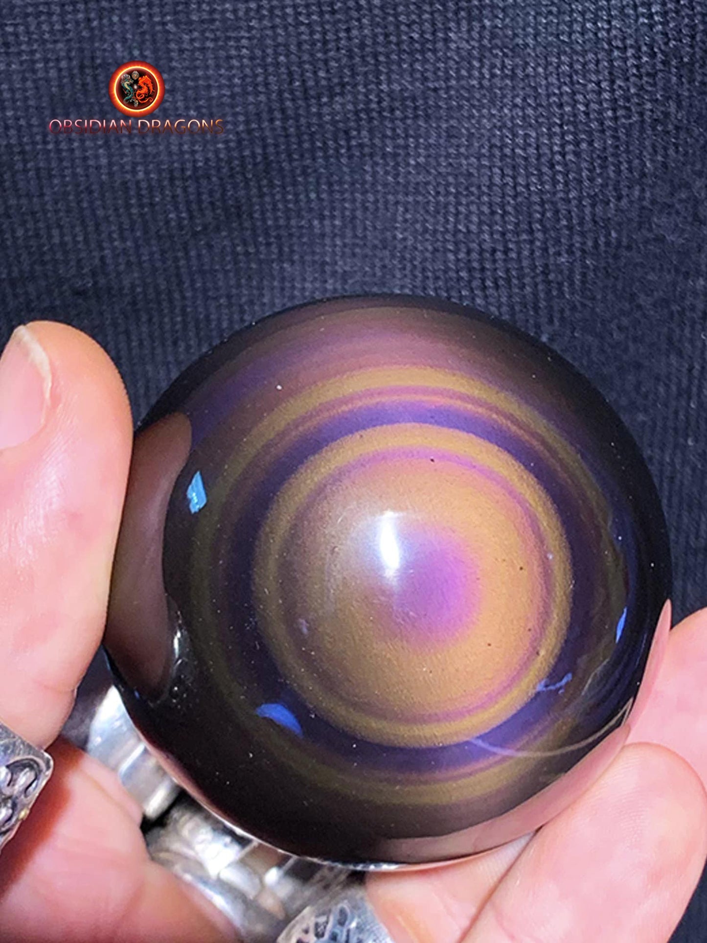 Rare sphère en obsidienne œil céleste - exceptionnelle