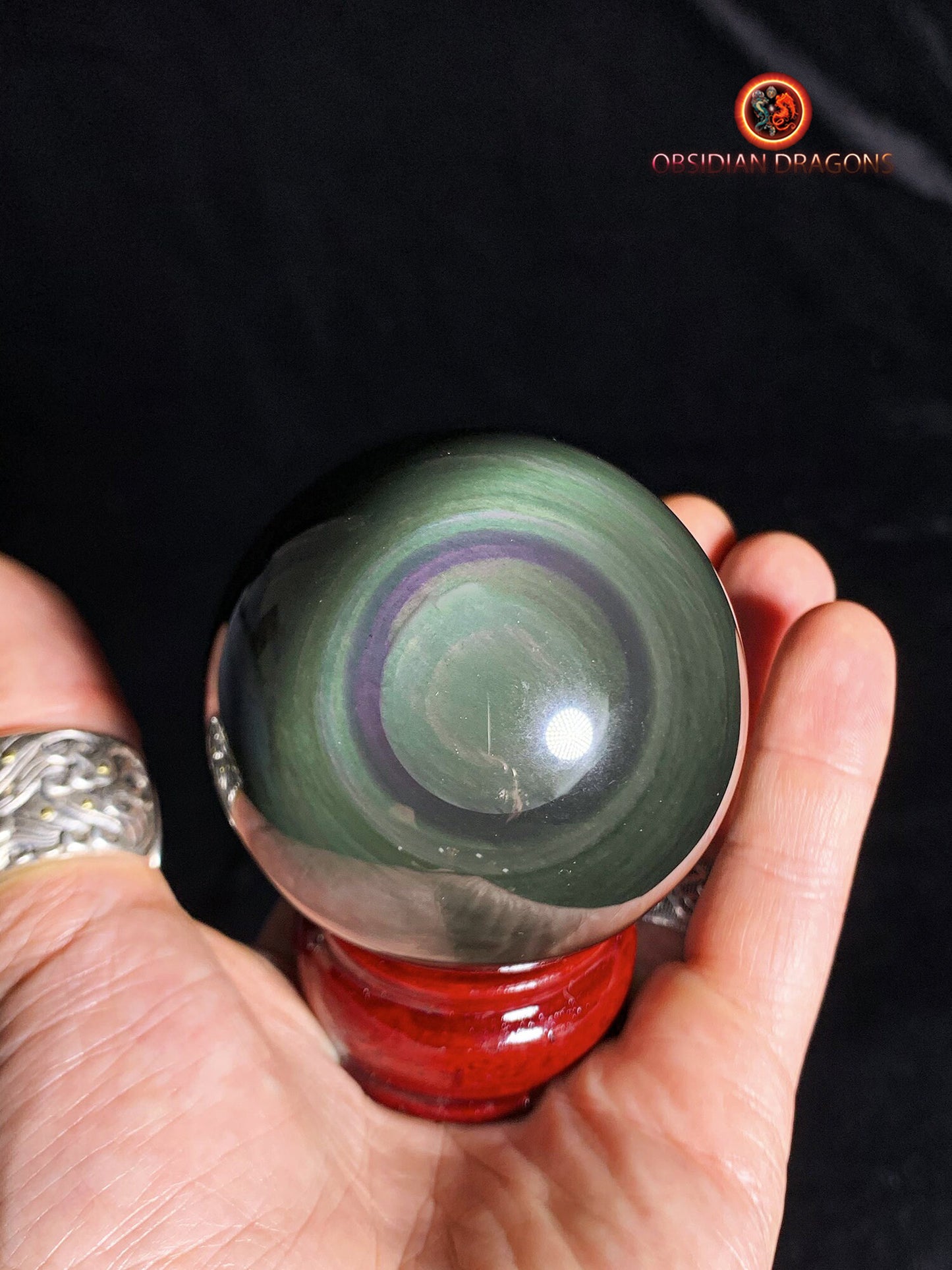 Sphère en obsidienne œil céleste - Unique - 6,20 cm