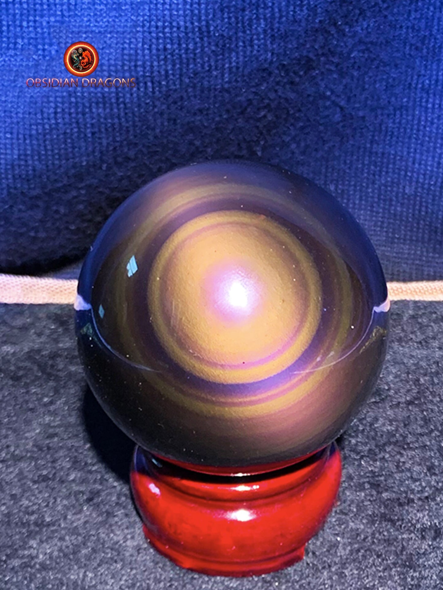 Rare sphère en obsidienne œil céleste - exceptionnelle