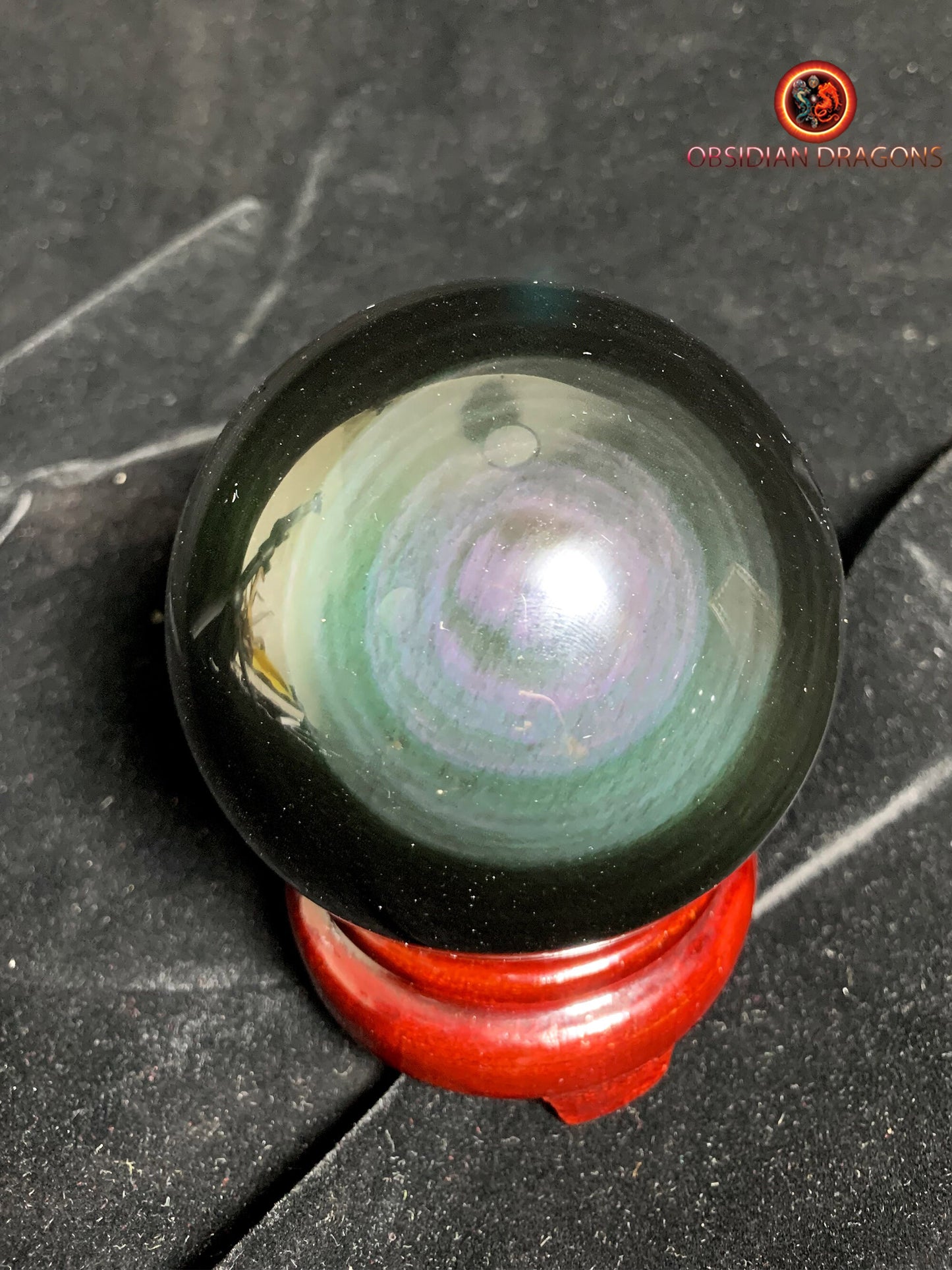 Sphère en obsidienne œil céleste - Unique - 8 cm