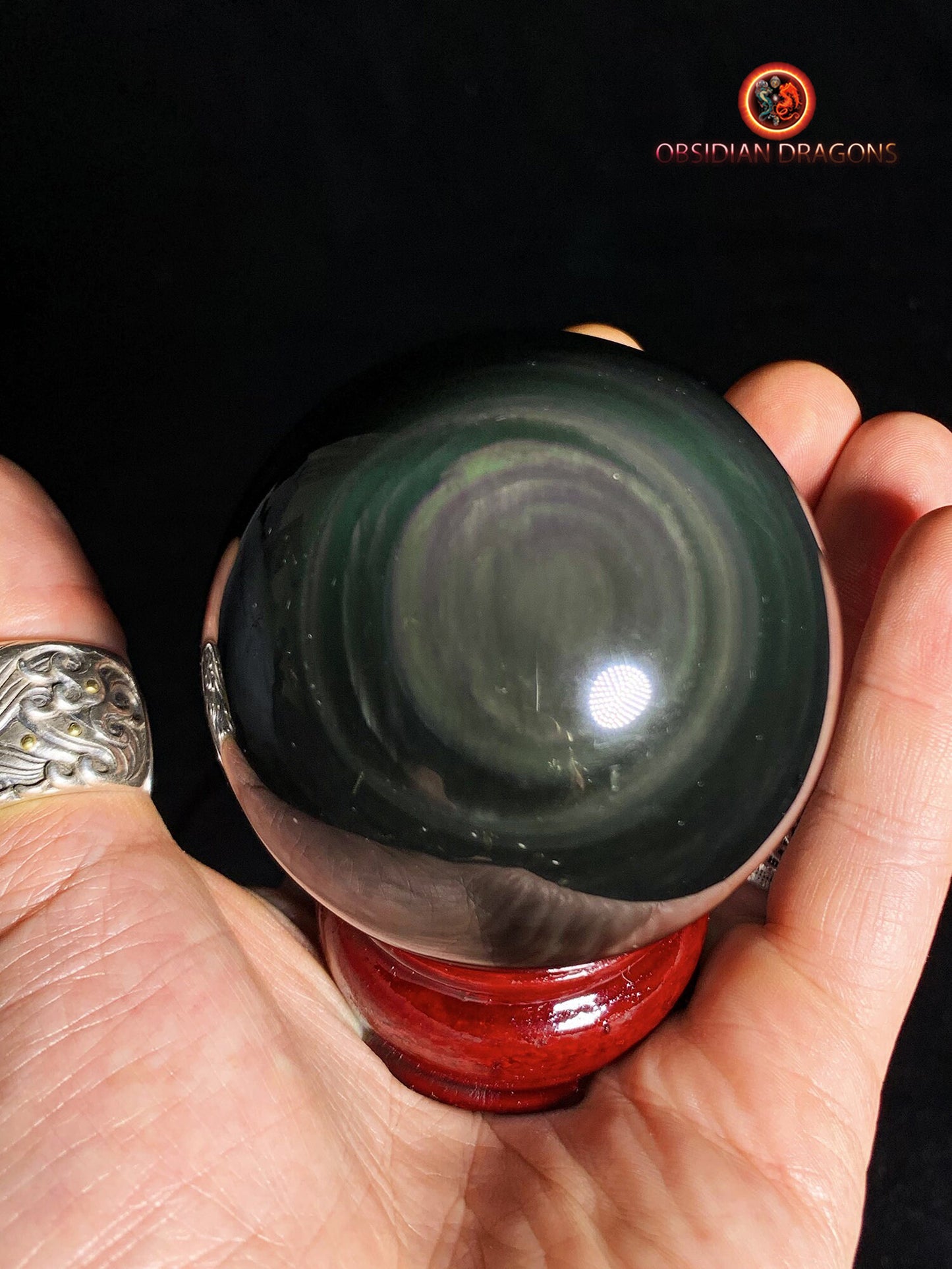 Sphère en obsidienne œil céleste - Unique - 6,20 cm