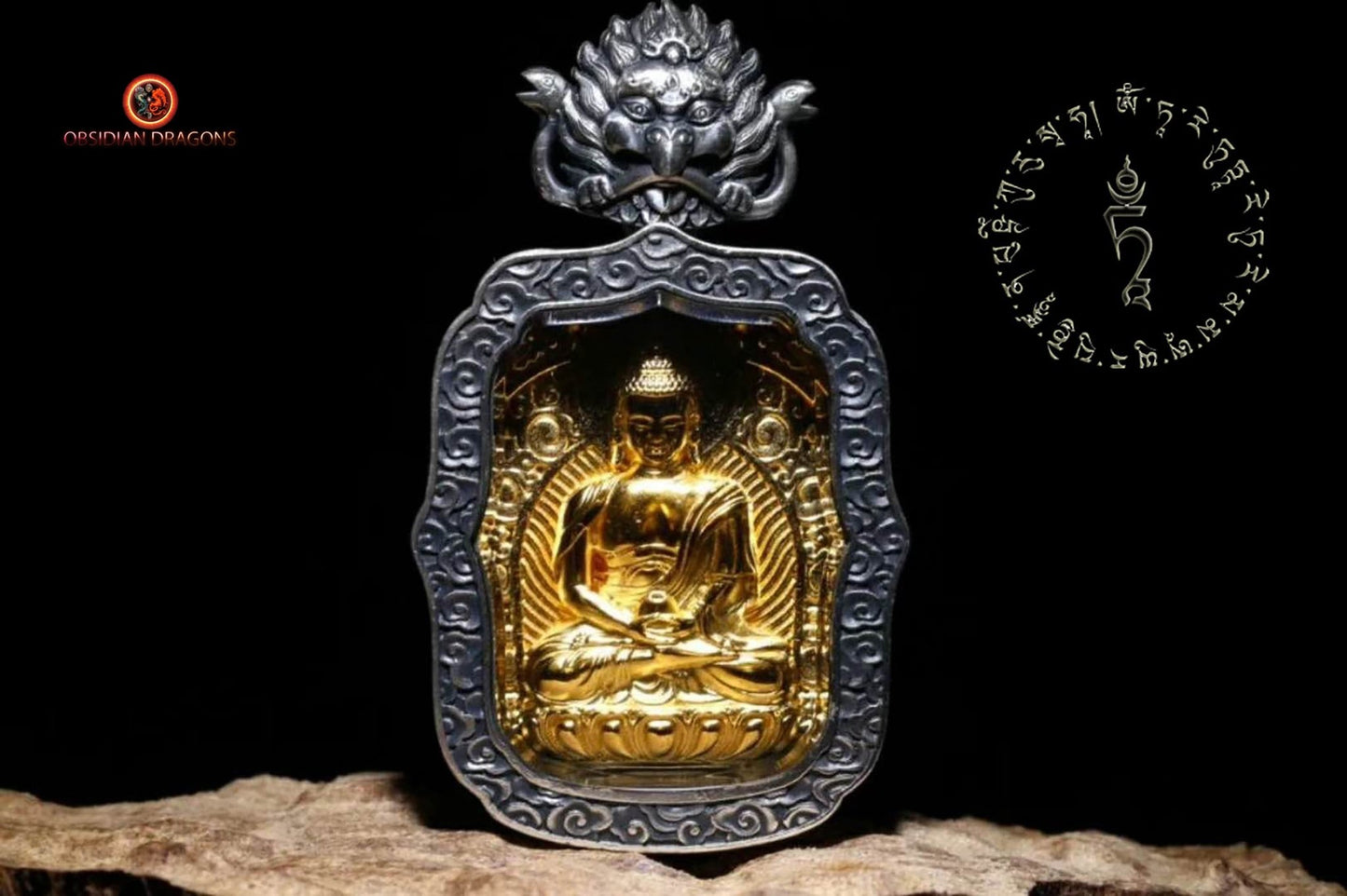 Pendentif Bouddha- Ghau- Bouddha Vairocana | obsidian dragons