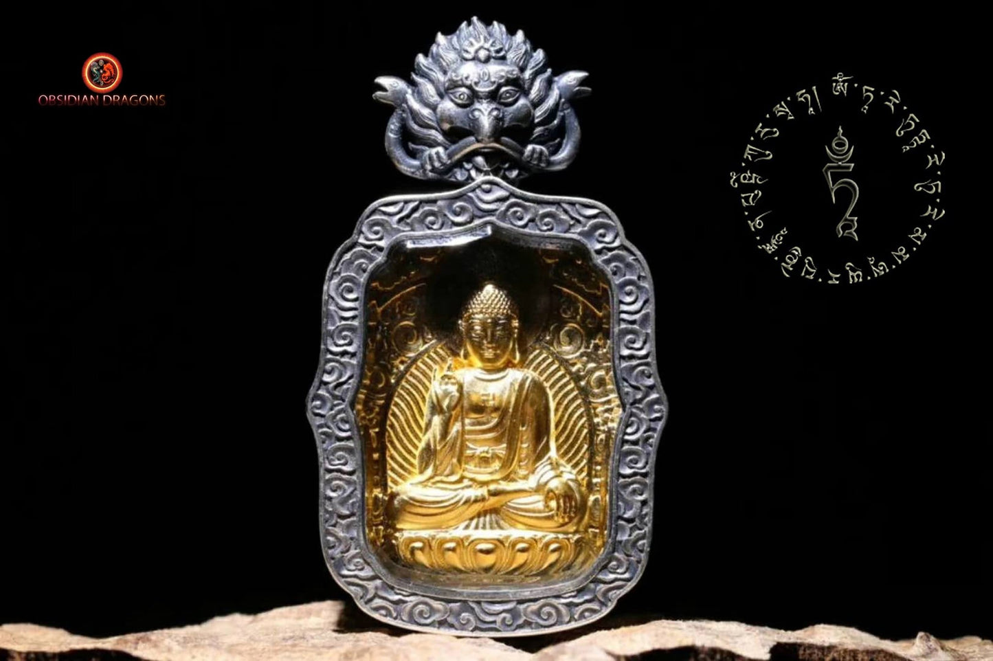 Pendentif Bouddha- Ghau- Bouddha Amitabha | obsidian dragons