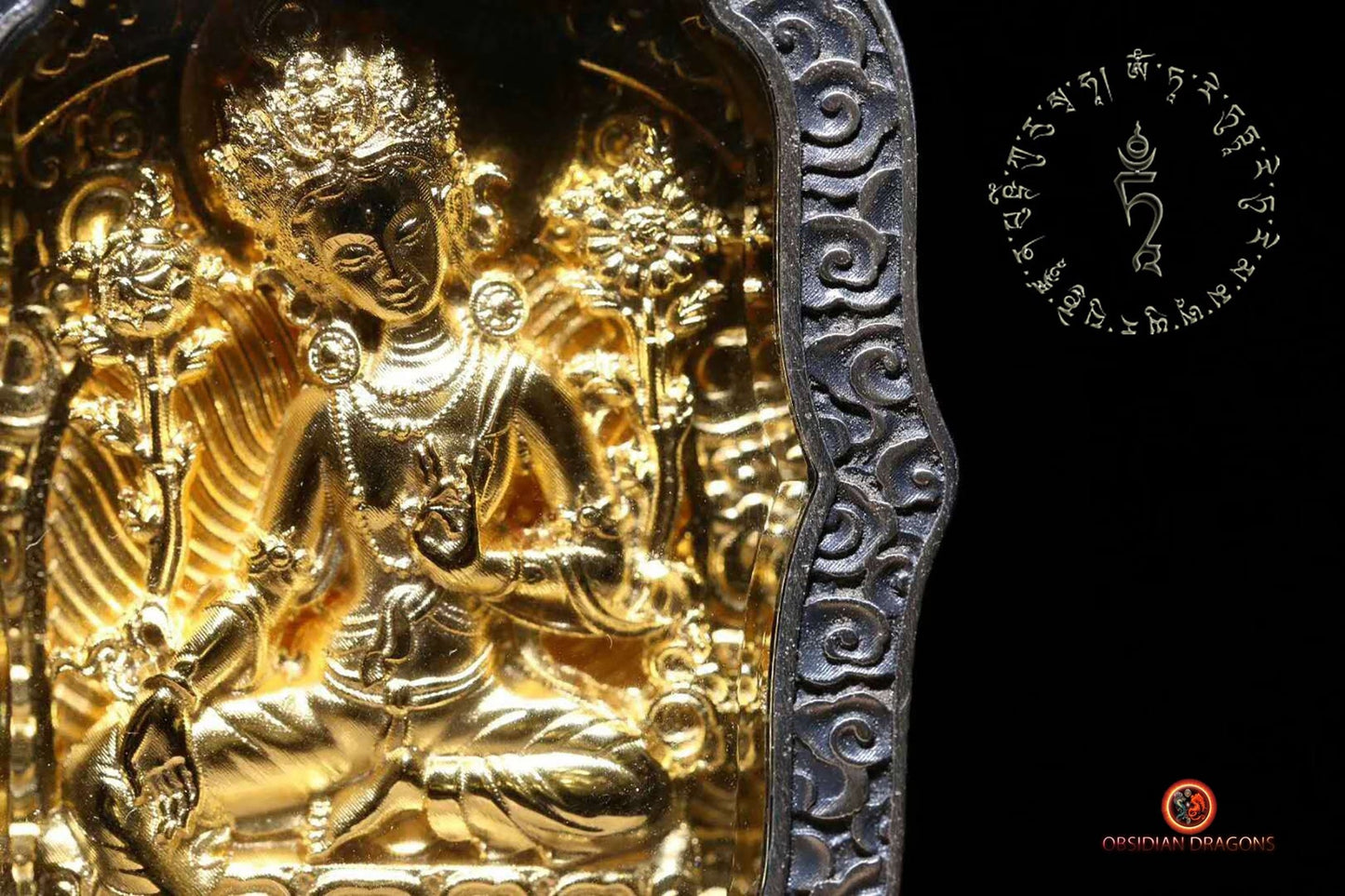 Pendentif Bouddha- Ghau- Tara verte | obsidian dragons