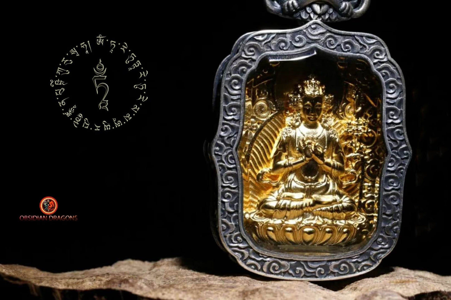 Pendentif Bouddha- Ghau- Akashagarbha | obsidian dragons