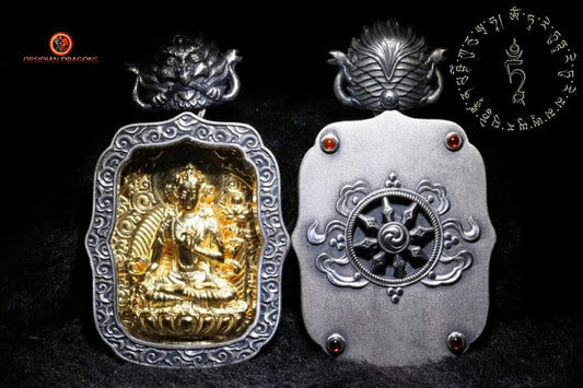 Pendentif Bouddha- Ghau- Mahasthamaprapta | obsidian dragons