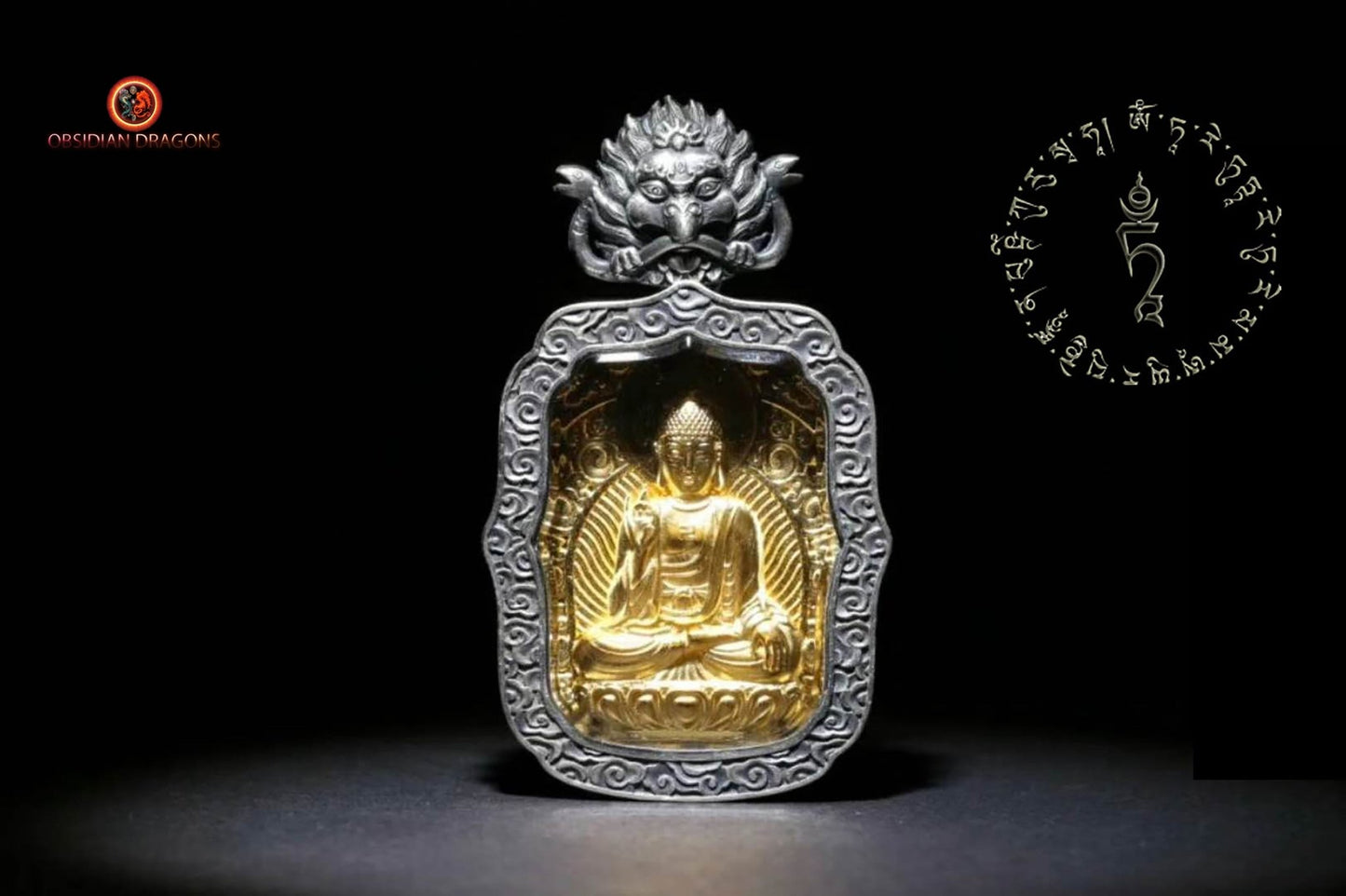Pendentif Bouddha- Ghau- Bouddha Amitabha | obsidian dragons