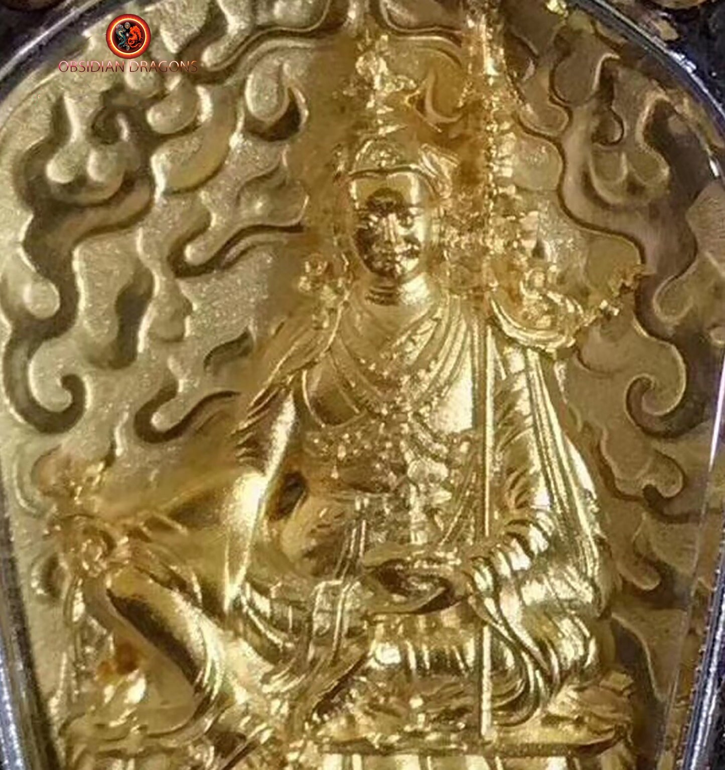 Pendentif Bouddha- Gau tibétain- Guru Rinpoché | obsidian dragons
