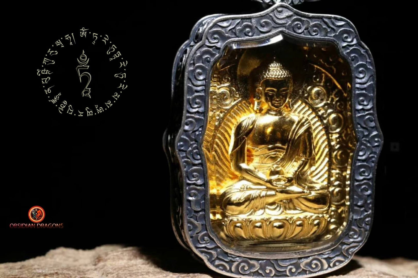 Pendentif Bouddha- Ghau- Bouddha Vairocana | obsidian dragons