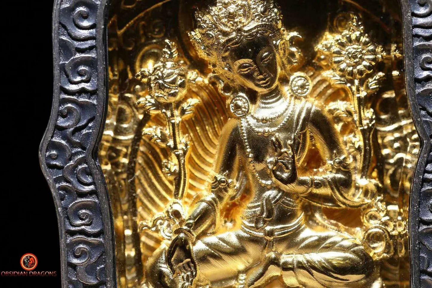 Pendentif Bouddha- Ghau- Tara verte | obsidian dragons