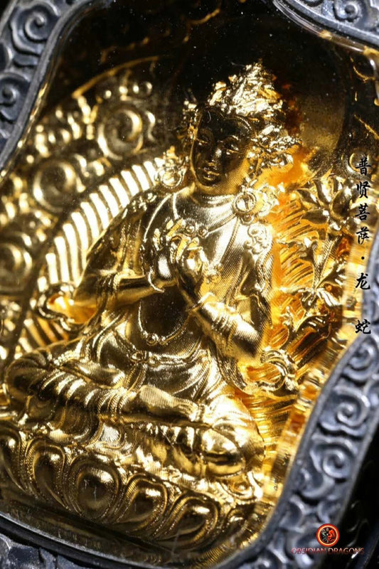 Pendentif Bouddha- Ghau- Bodhisattva Samantabhadra | obsidian dragons