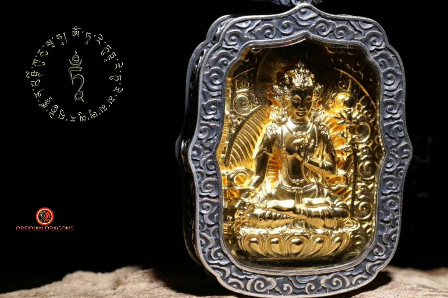 Pendentif Bouddha- Ghau- Mahasthamaprapta | obsidian dragons